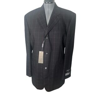 Valentino Men's Wool & Silk Solid Black Formal Jacket Size 52 RETAIL $2550 Ab11